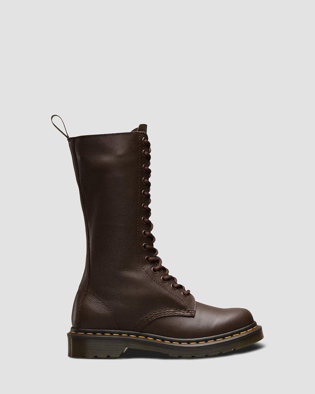 Dr. Martens 1b99 Virginia Leather Knee High Boots in Dark Brown (Brown) -  Lyst