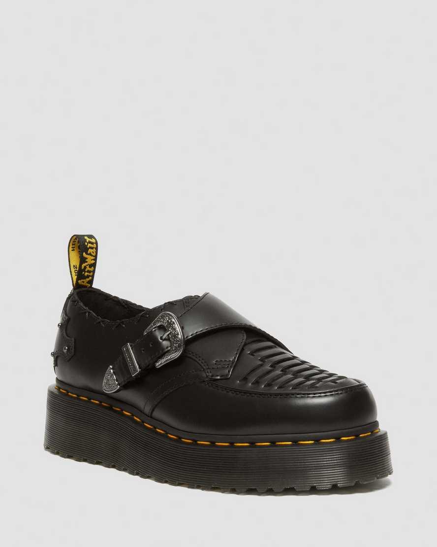 Dr. Martens Ramsey Woven Smooth Leather Platform Creepers Shoes in Black for Men Lyst UK