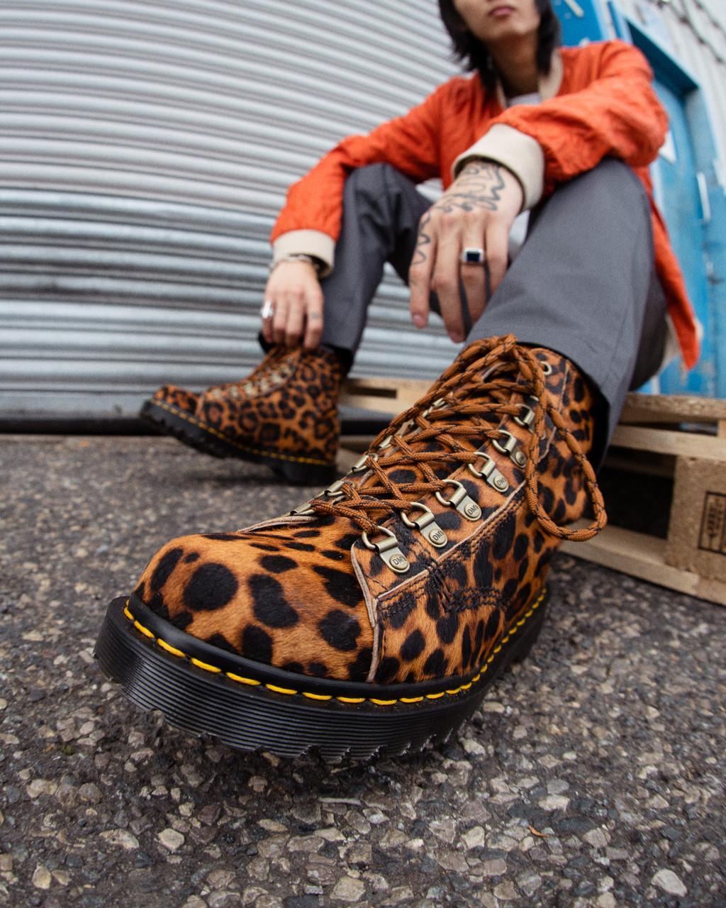 Dr. Martens Barton Made In England Leopard Hair On Boots in Brown | Lyst