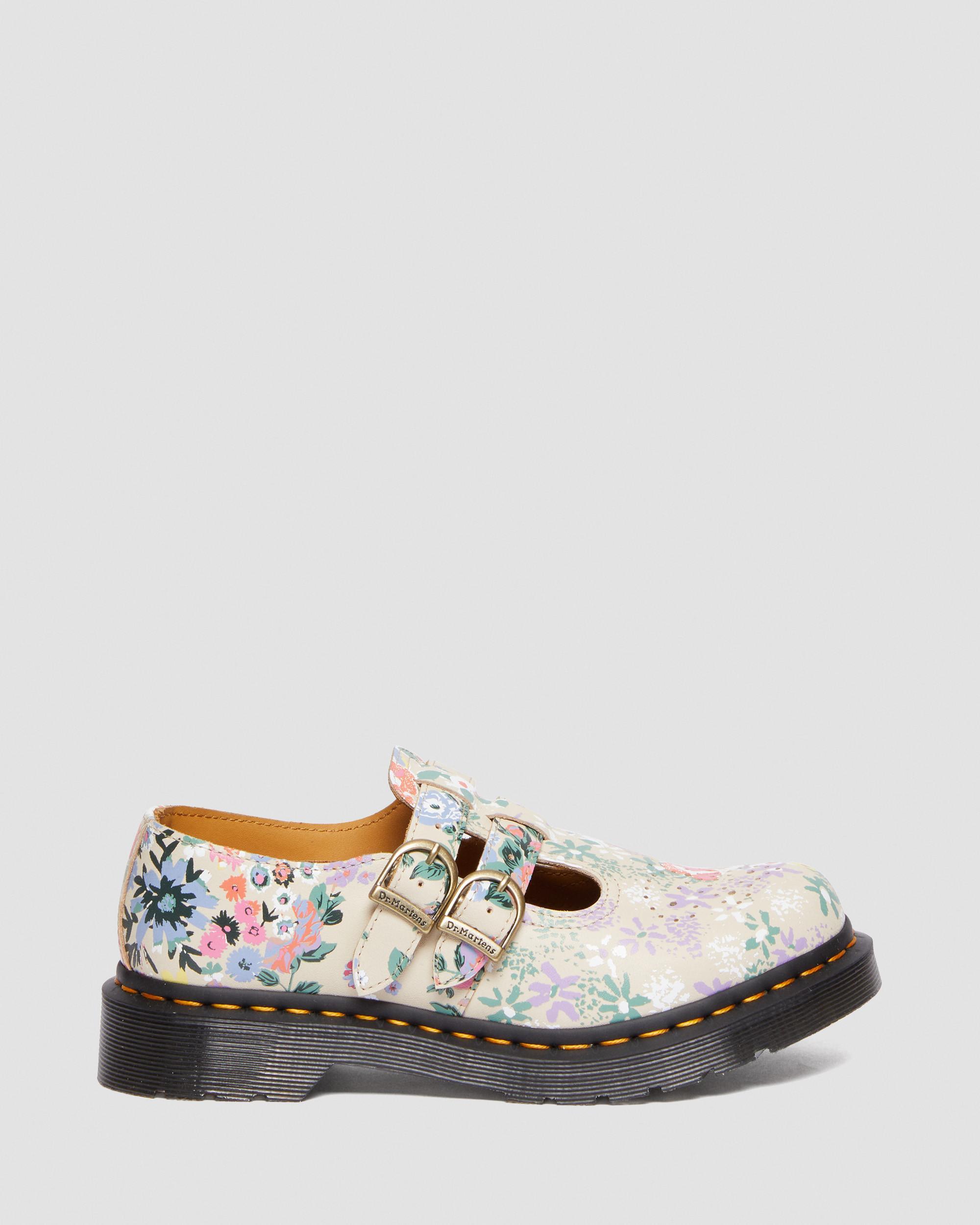 Dr. Martens 8065 Floral Mash Up Leather Mary Jane Shoes in White | Lyst