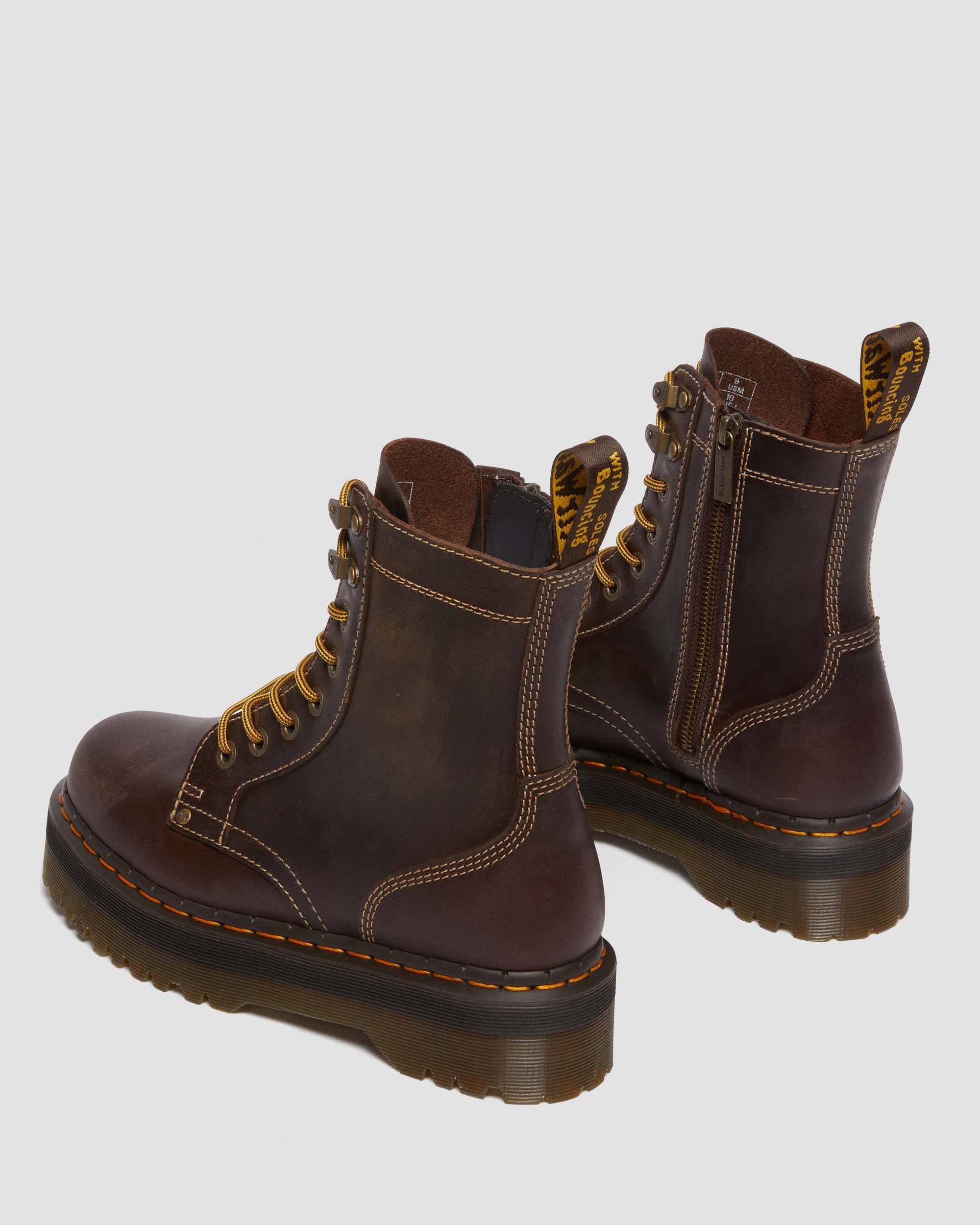 Dr. Martens Jadon Crazy Horse Leather Platform Boots in Brown for Men | Lyst