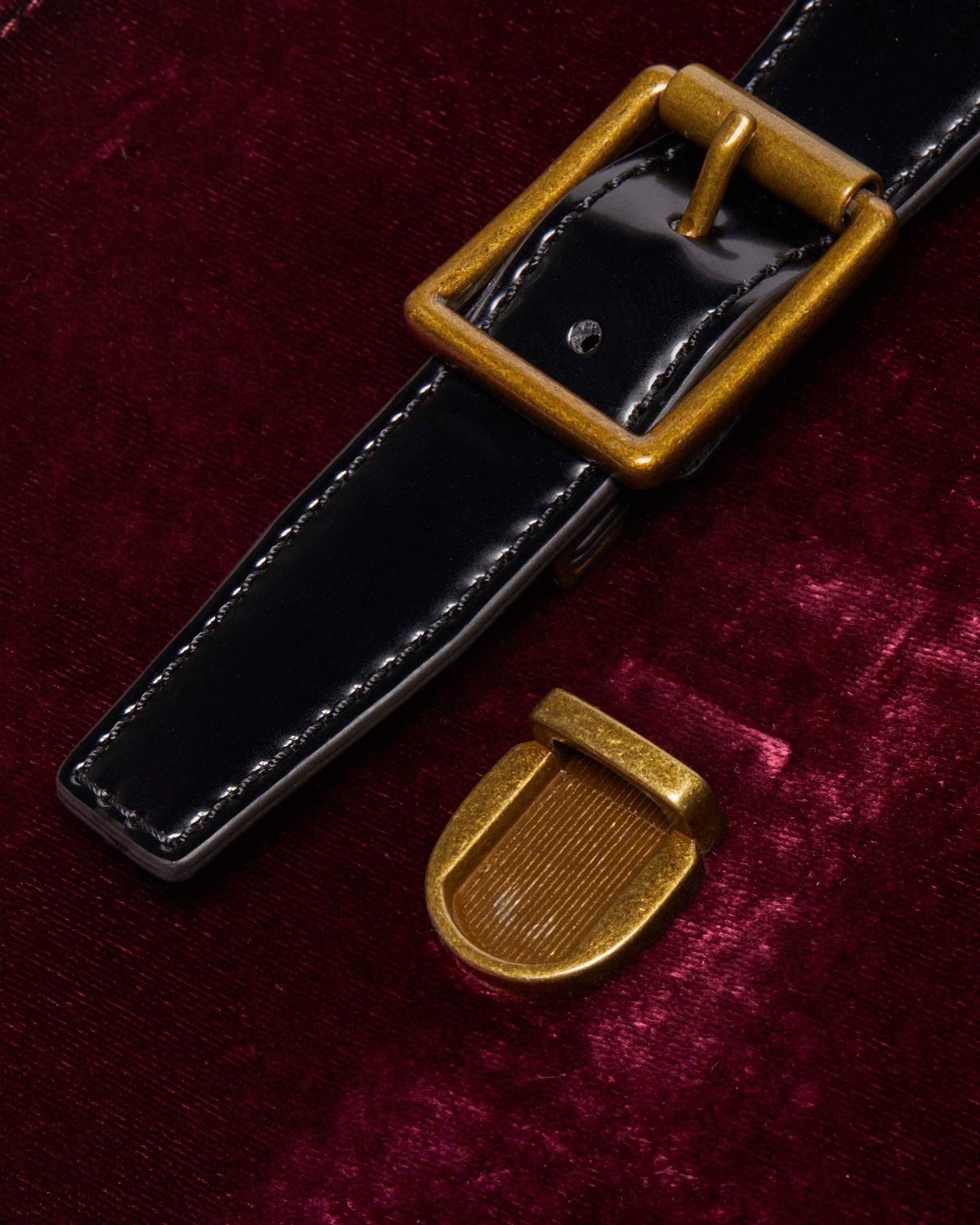 Dr Martens Burgundy Velvet Backpack With Gold Studs & Buckle New With Tag #Goth Leather Box Backpack in Burgundy | Dr. Martens main image 4