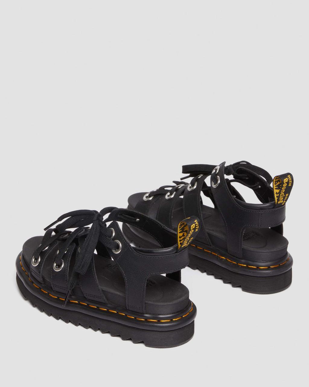Dr. Martens Blaire Hardware Leather Strap Sandals in Black | Lyst