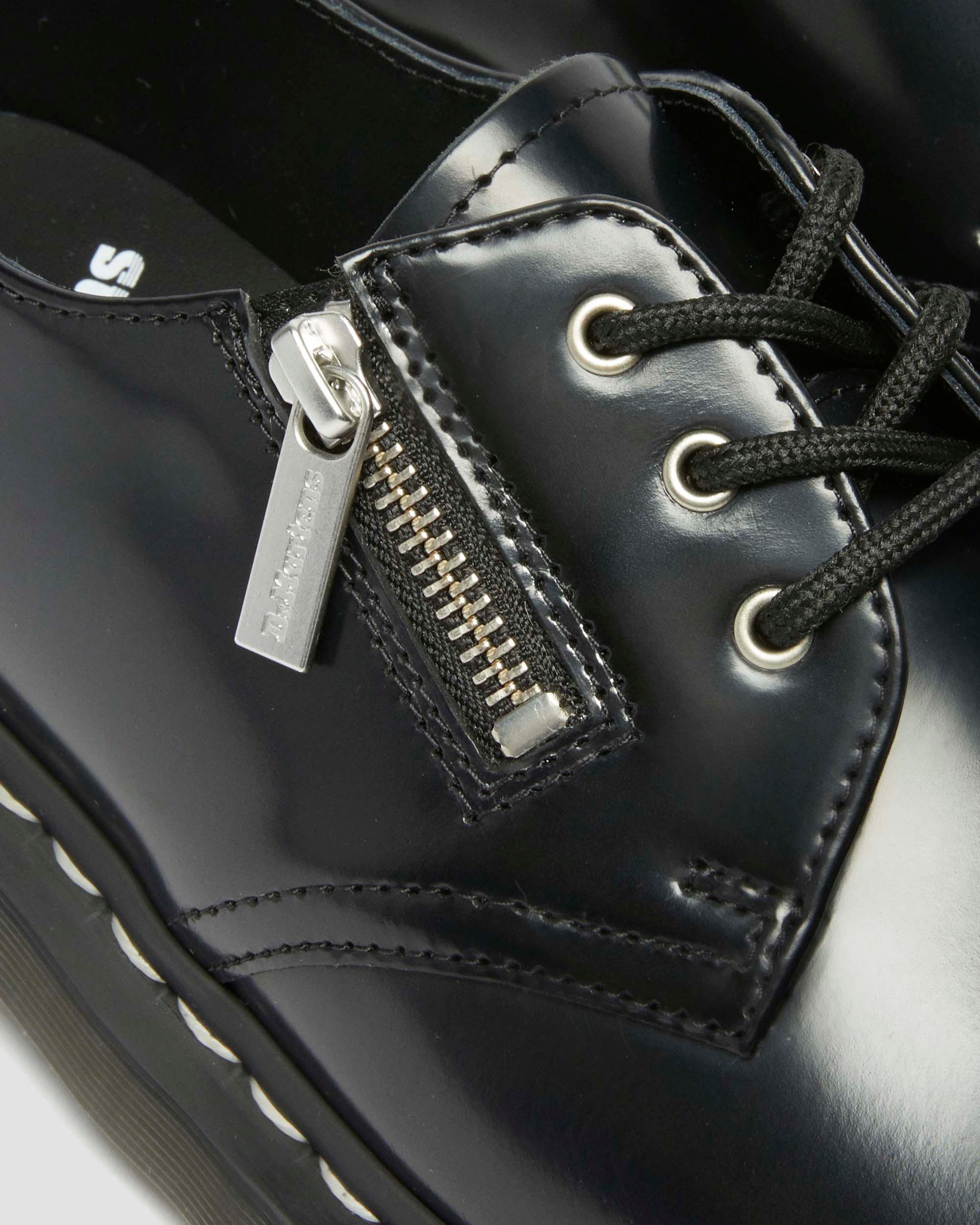 Dr. Martens 1461 Lace And Zip Smooth Leather Shoes in Black
