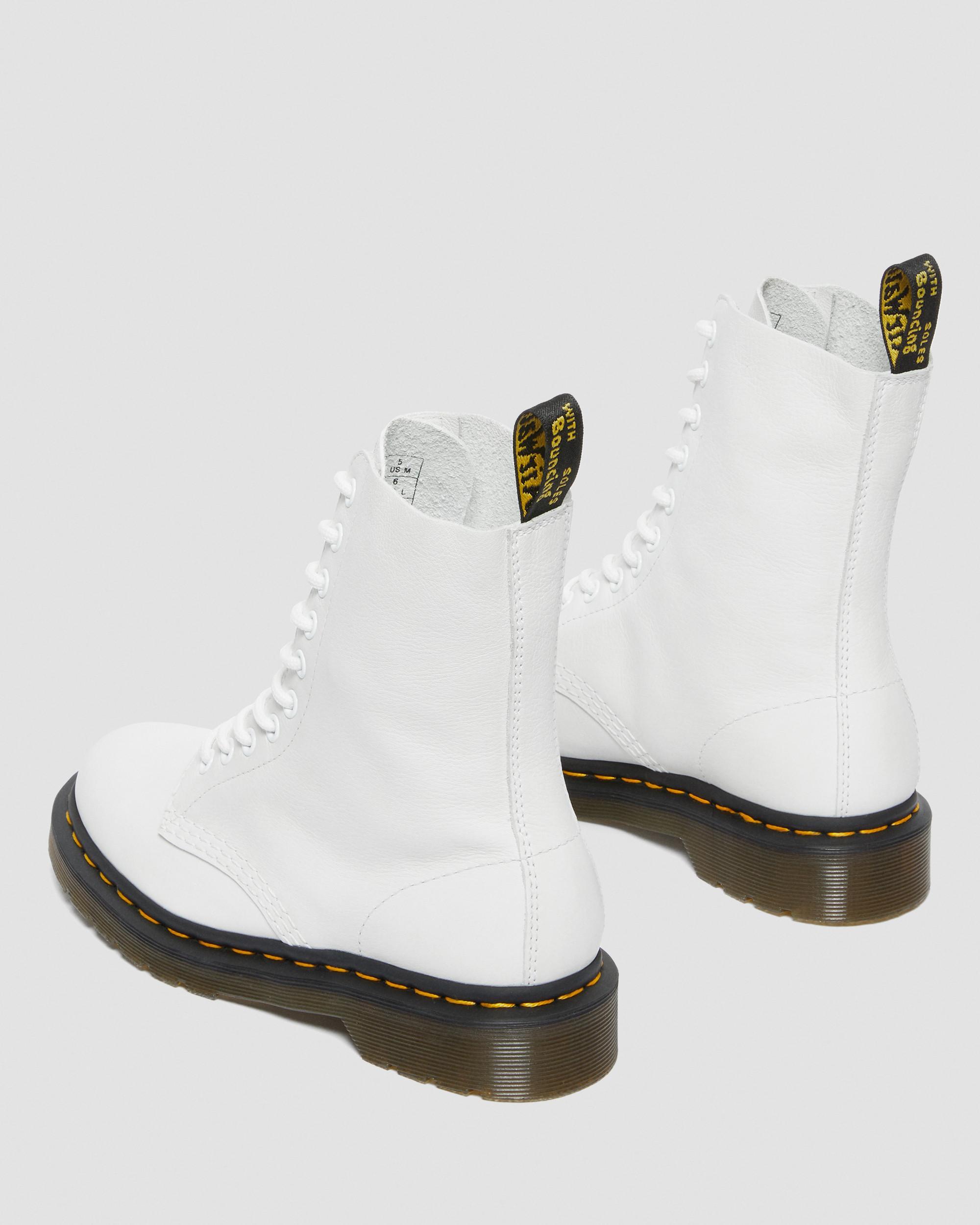 Dr. Martens 1490 Virginia Leather Mid Calf Boots in White | Lyst