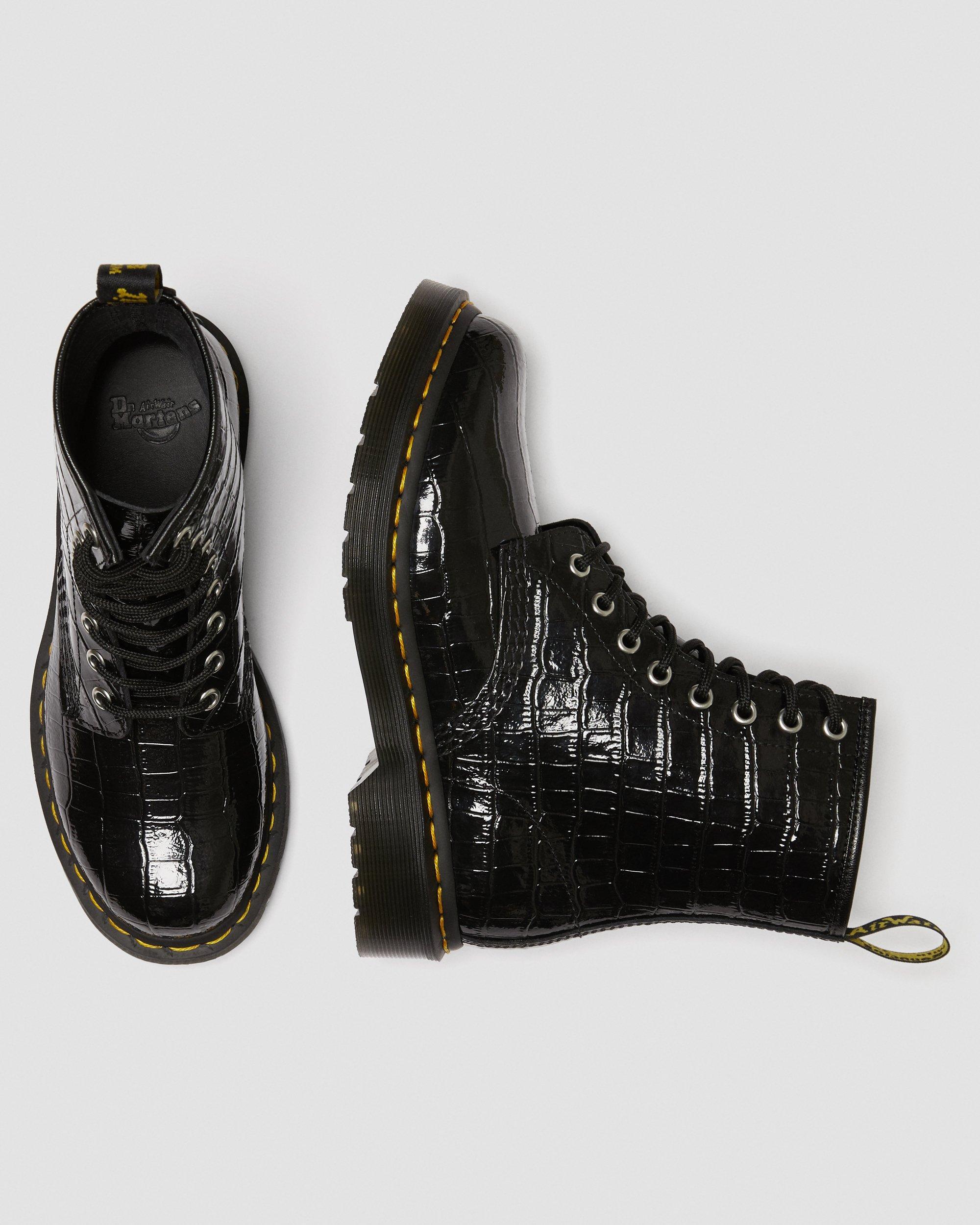 croc print doc martens