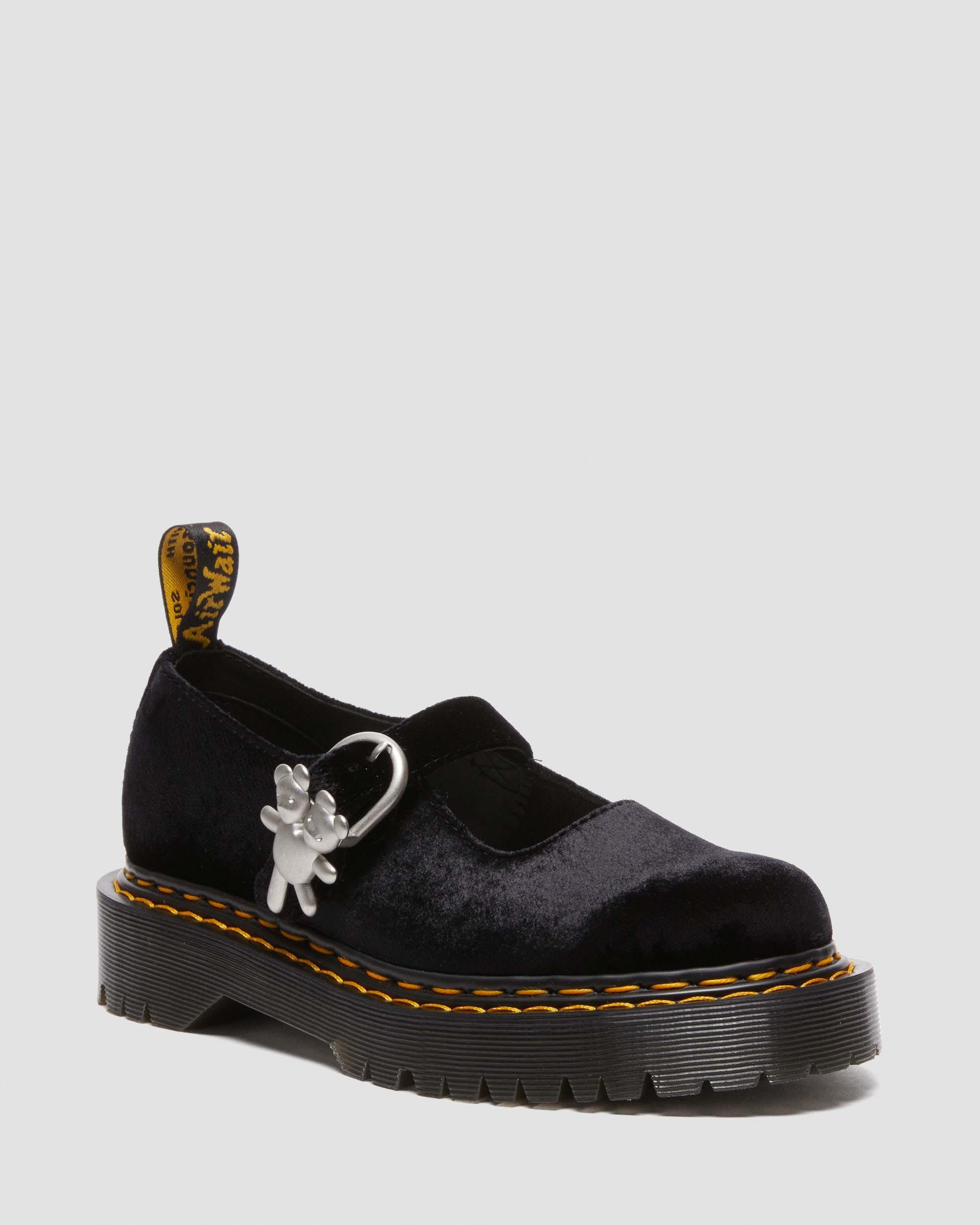 Martens Addina Bex Heaven By Marc Jacobs Velvet Shoes in Black