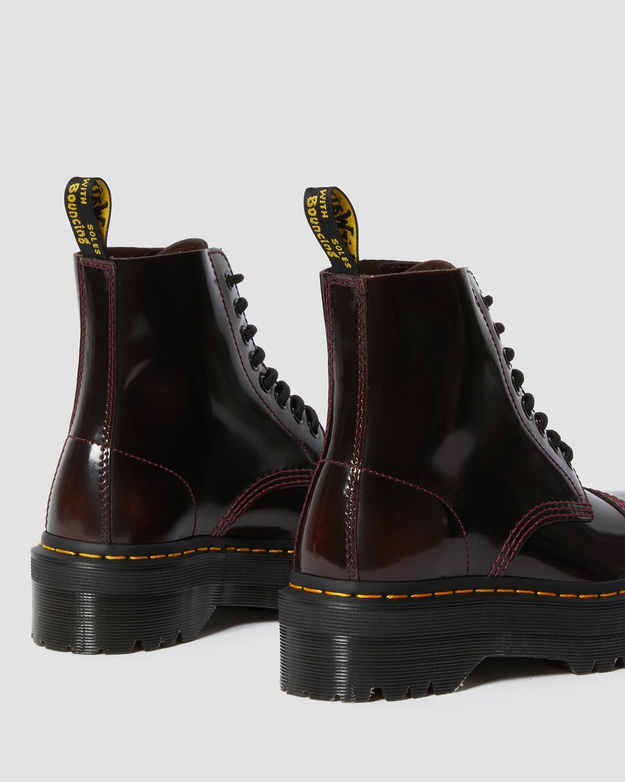 Dr. Martens Sinclair Women's Arcadia Leather Platform Boots in Cherry Red  (Black) - Lyst