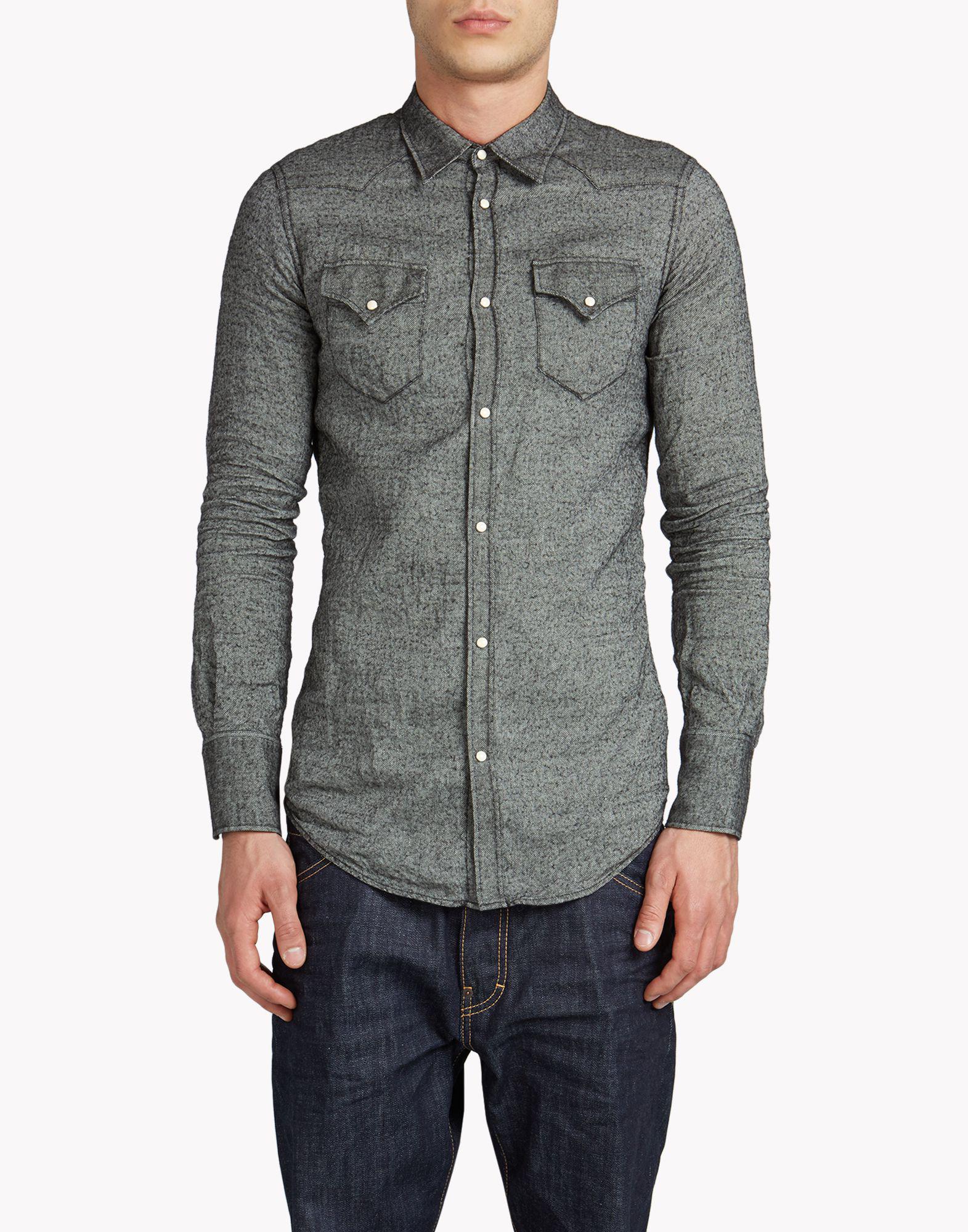 DSquared² Flannel Western Shirt in Grey (Gray) for Men Lyst