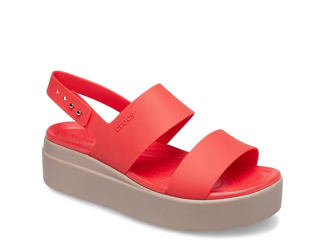 Crocs™ Brooklyn Low Wedge Sandal in Red | Lyst