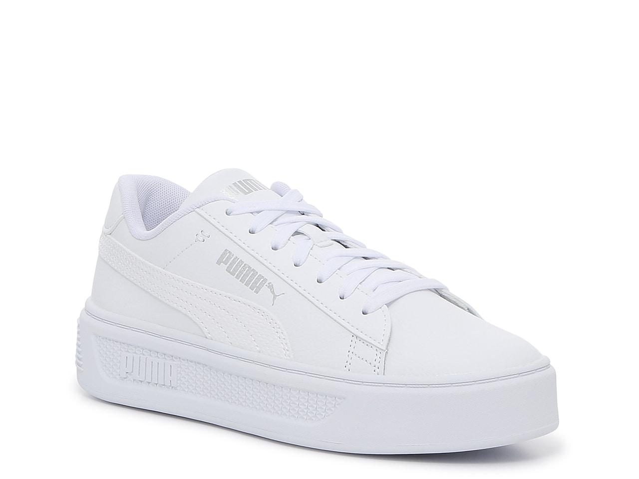 PUMA Smash V3 Platform Sneaker in White | Lyst