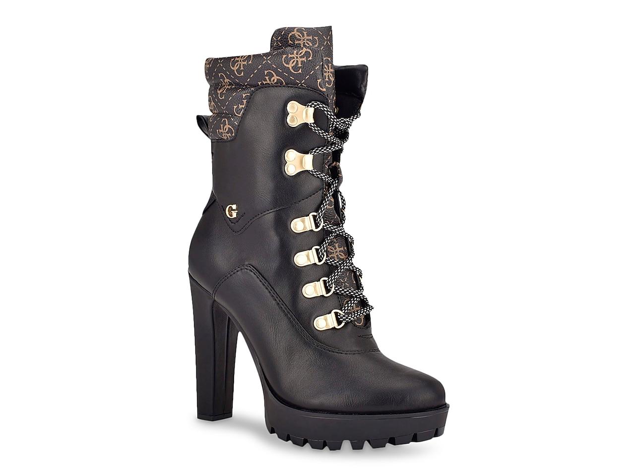 Guess Tessy Platform Combat Boot in Black | Lyst