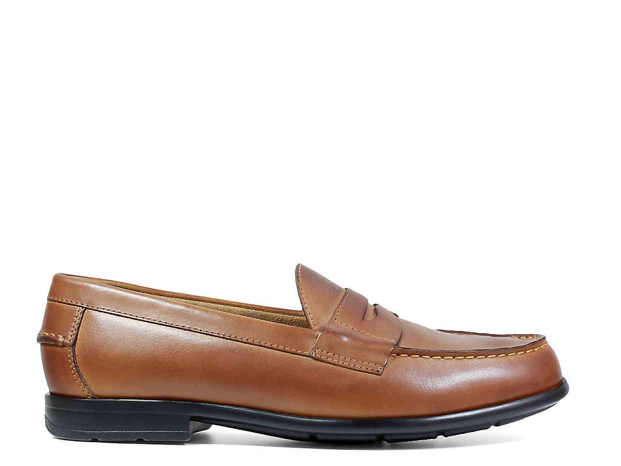 Loafers Men NUNN BUSH Men's Wide Width Cognac Leather Drexel Slip