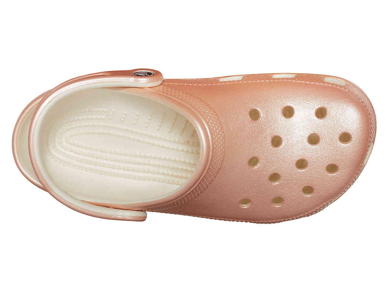 rose gold crocs