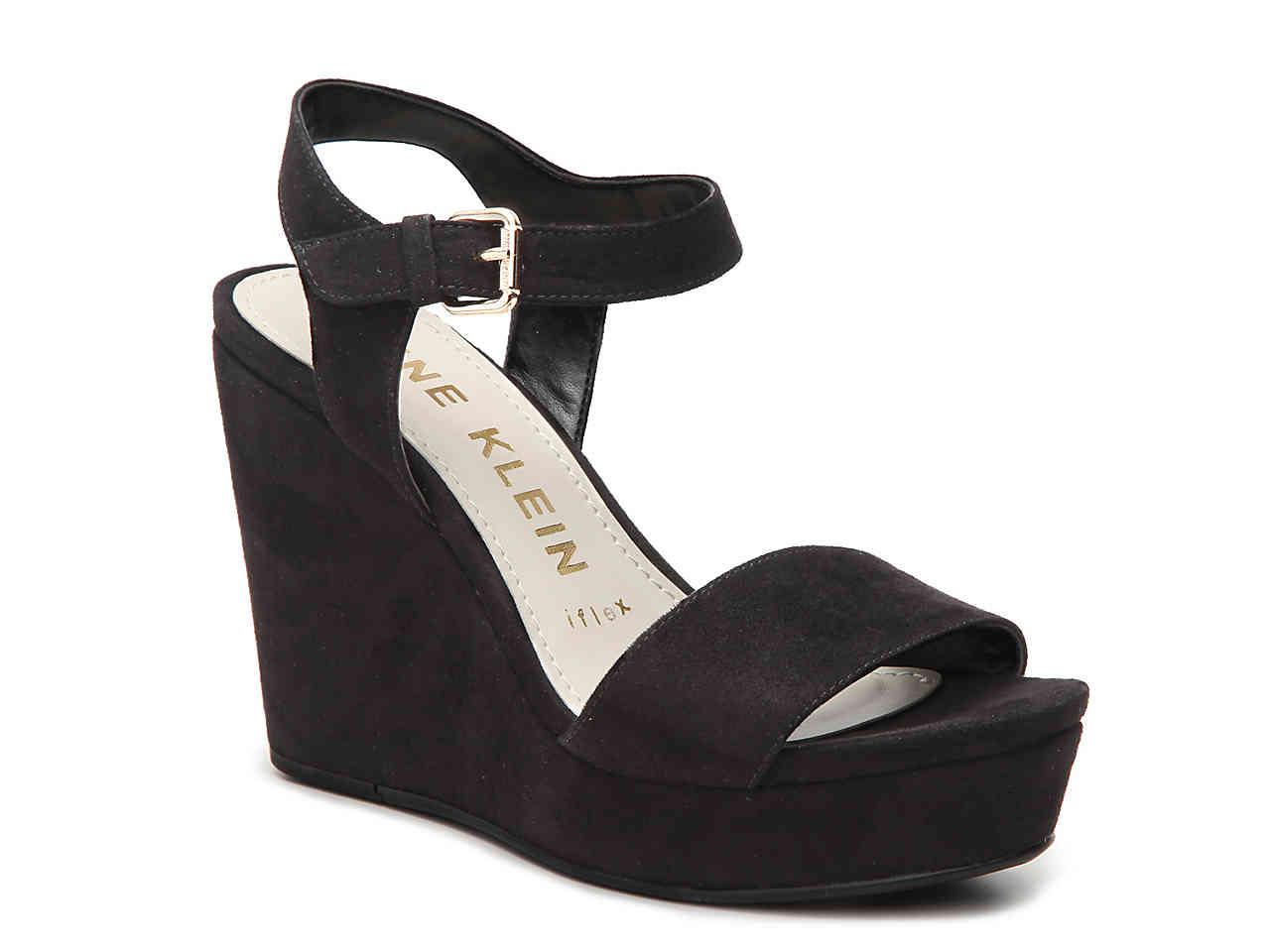 anne klein black wedges