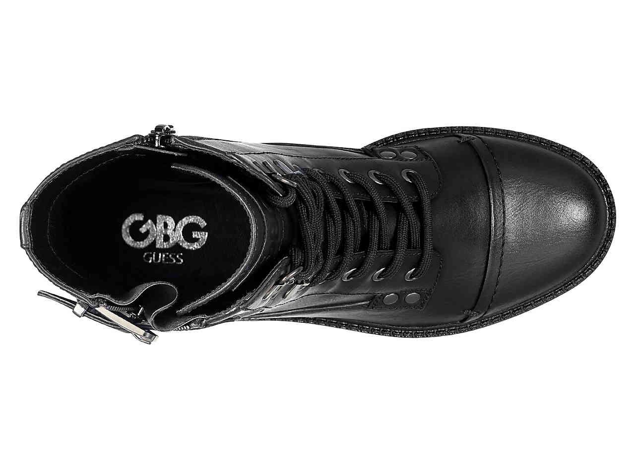 G by Guess Gessy Combat Boot in Black | Lyst