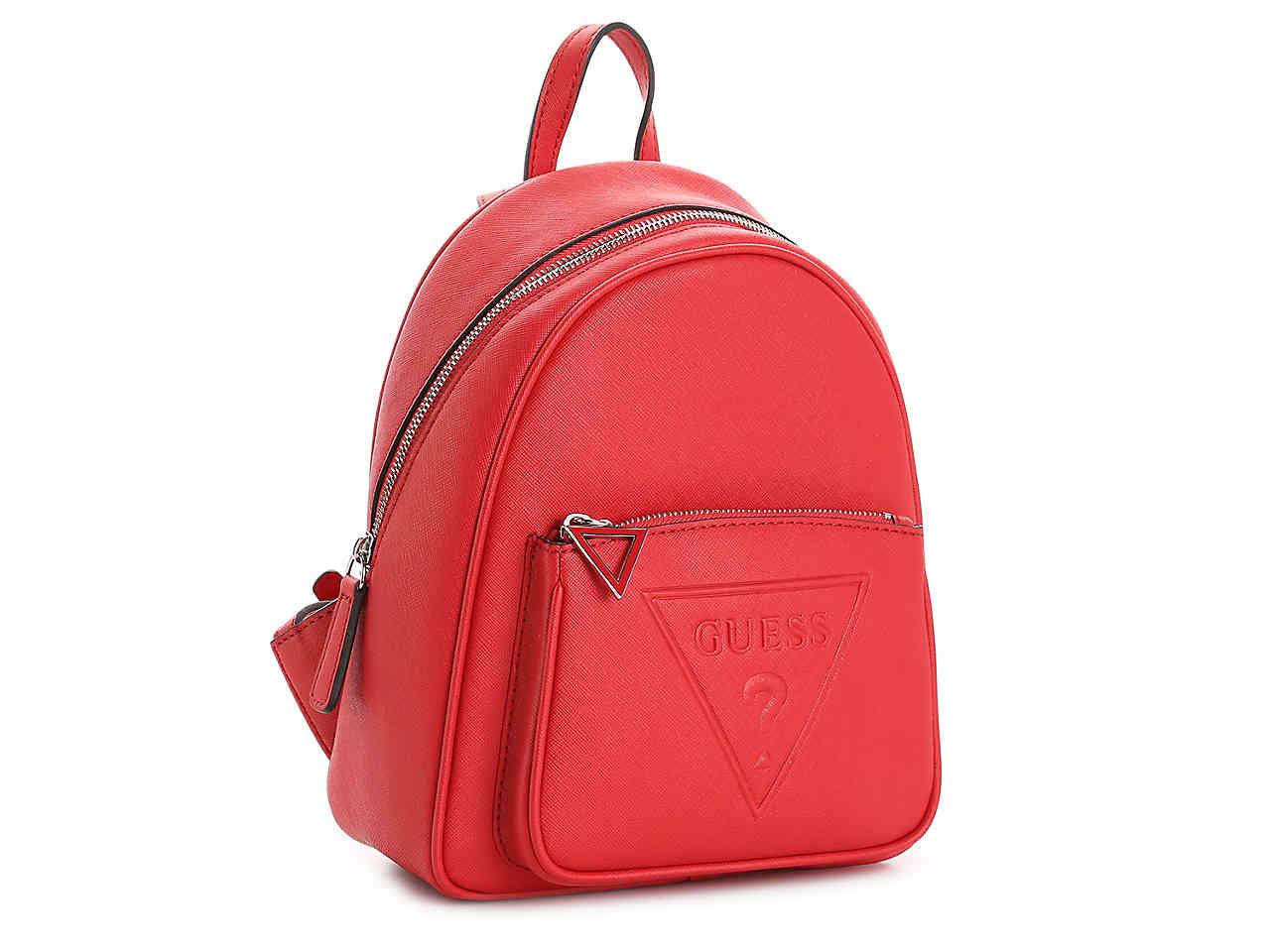 guess red backpack