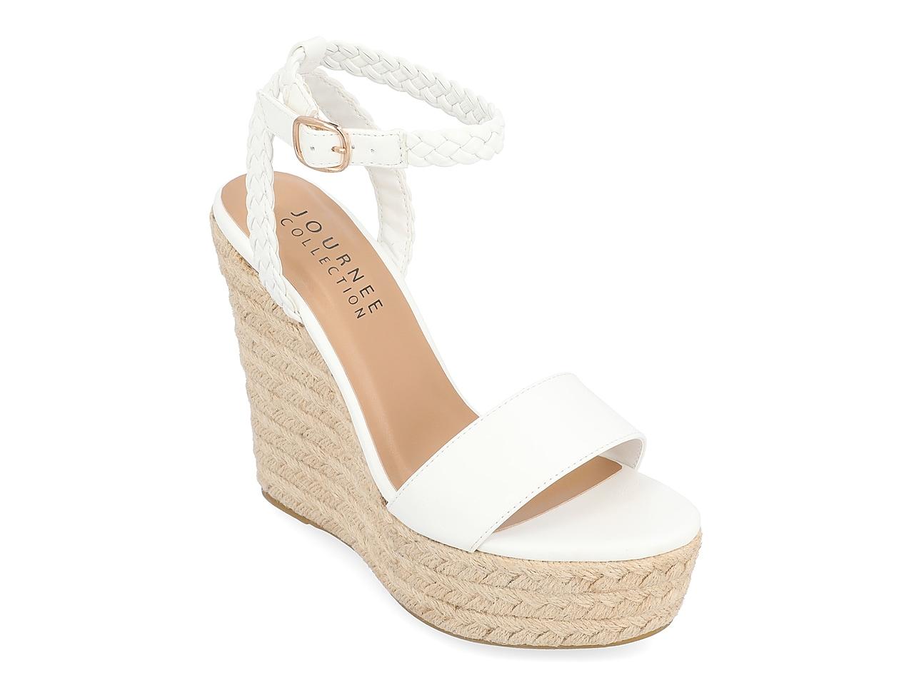 Journee Collection Andiah Espadrille Wedge Sandal in White | Lyst