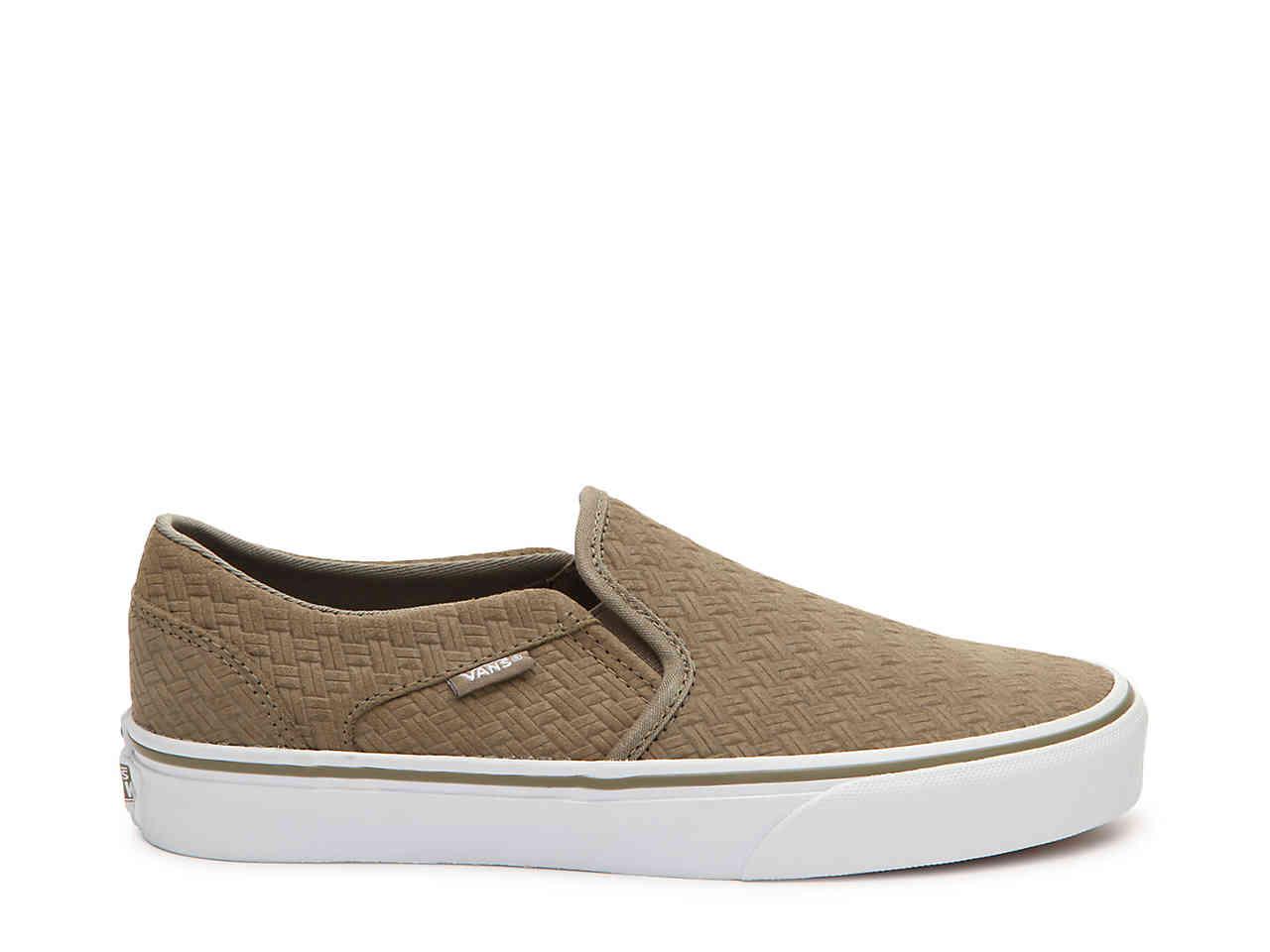 olive green slip on vans
