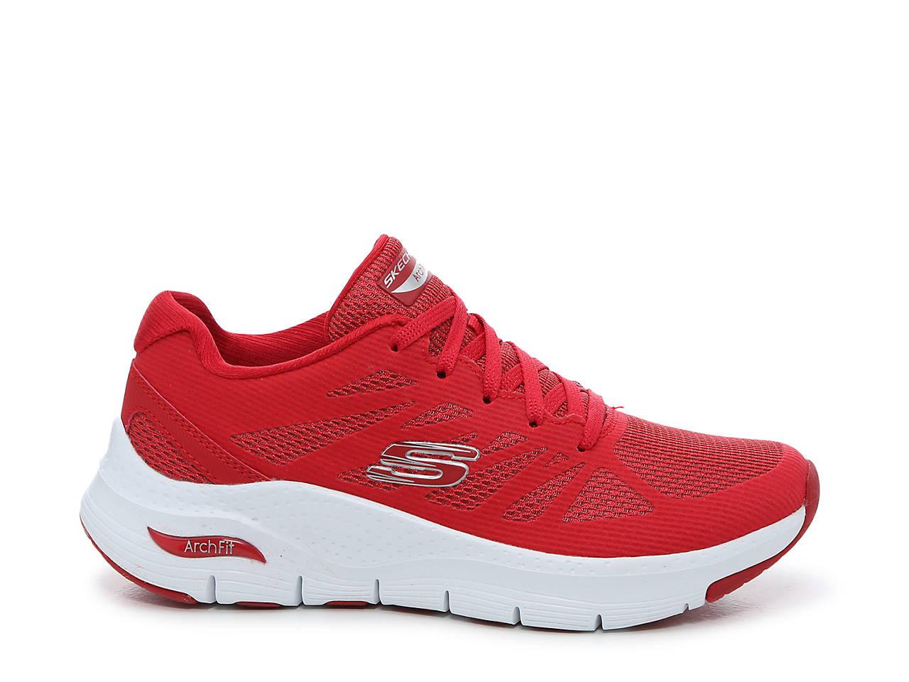 arch fit skechers red