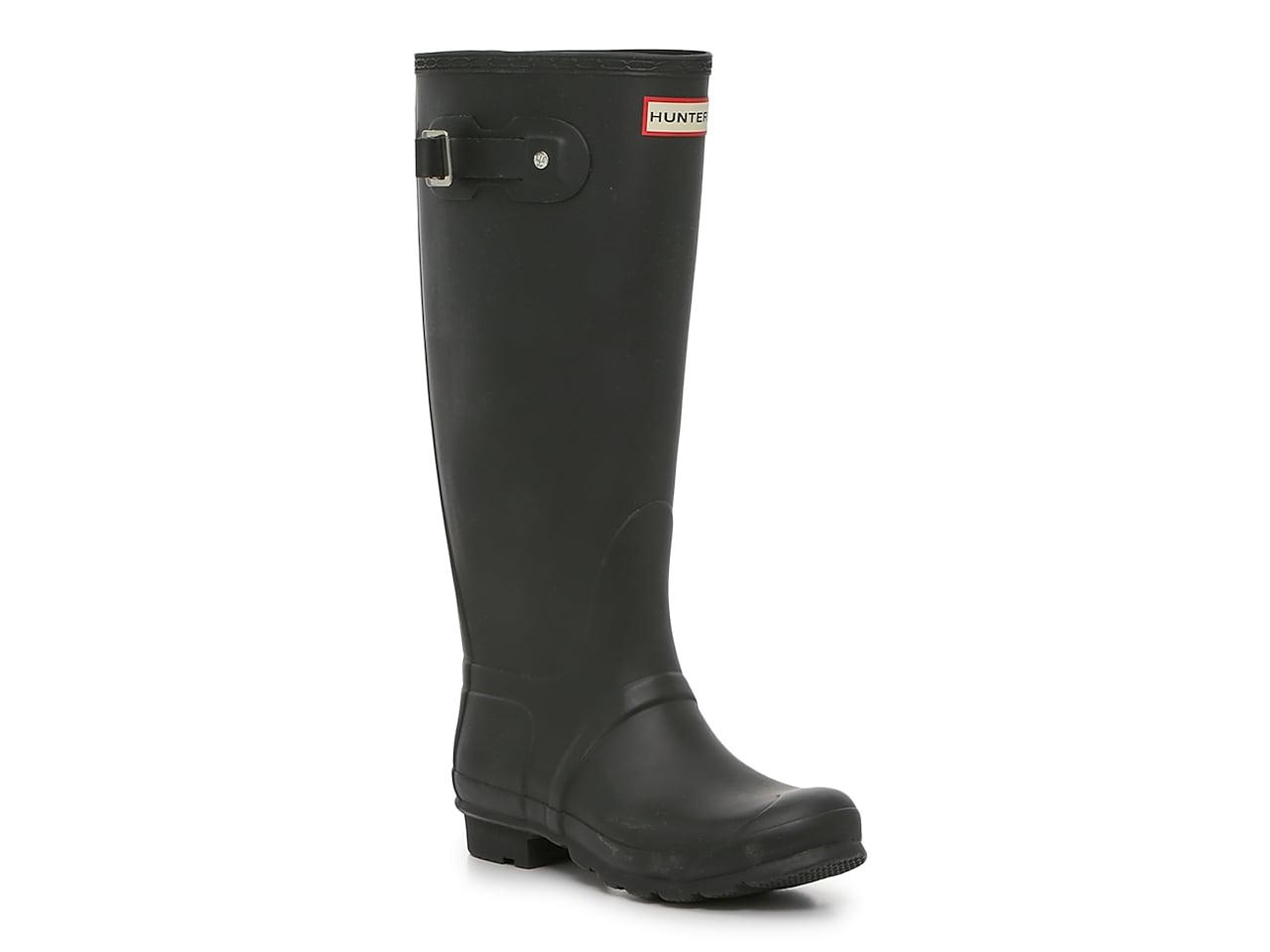 HUNTER Original Tall Wide Calf Rain Boot in Black Lyst