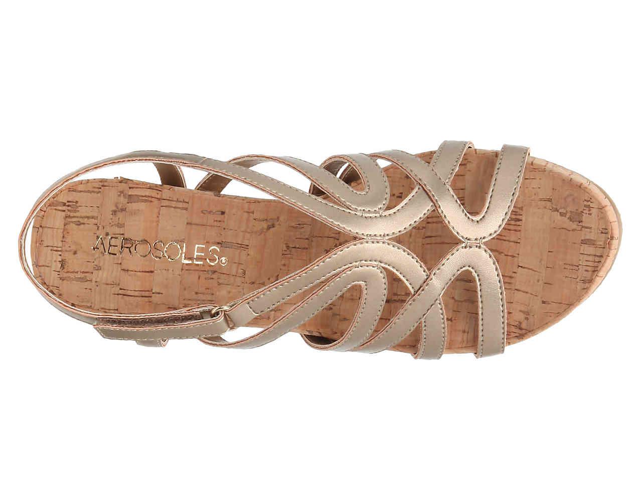 aerosoles lux plush wedge sandal