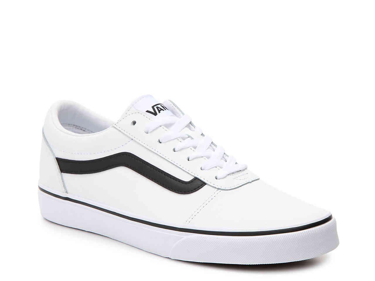 Vans Ward Lo Leather Sneaker in White/Black (White) for Men | Lyst