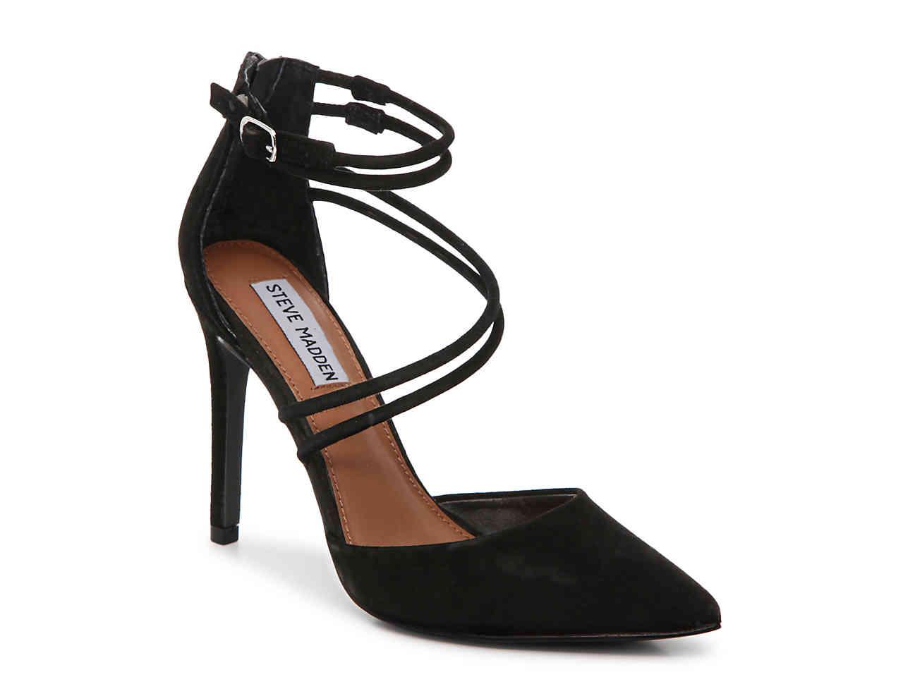 steve madden black suede pumps