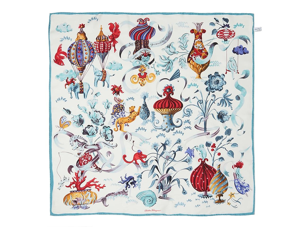 Ferragamo Togo-print silk scarf - White