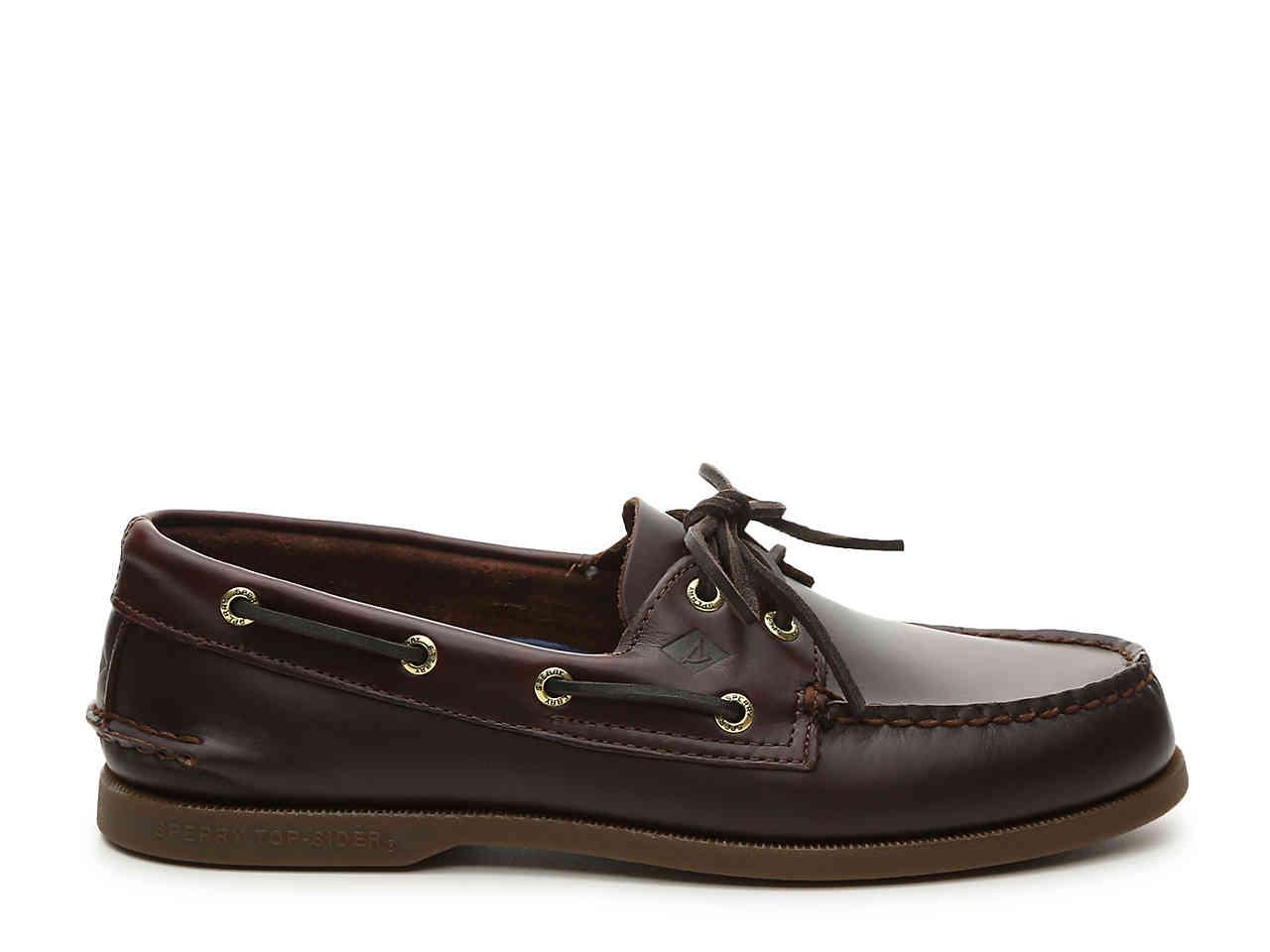 Sperry TopSider Leather A/o Amaretto Boat Shoe in Dark Brown (Brown