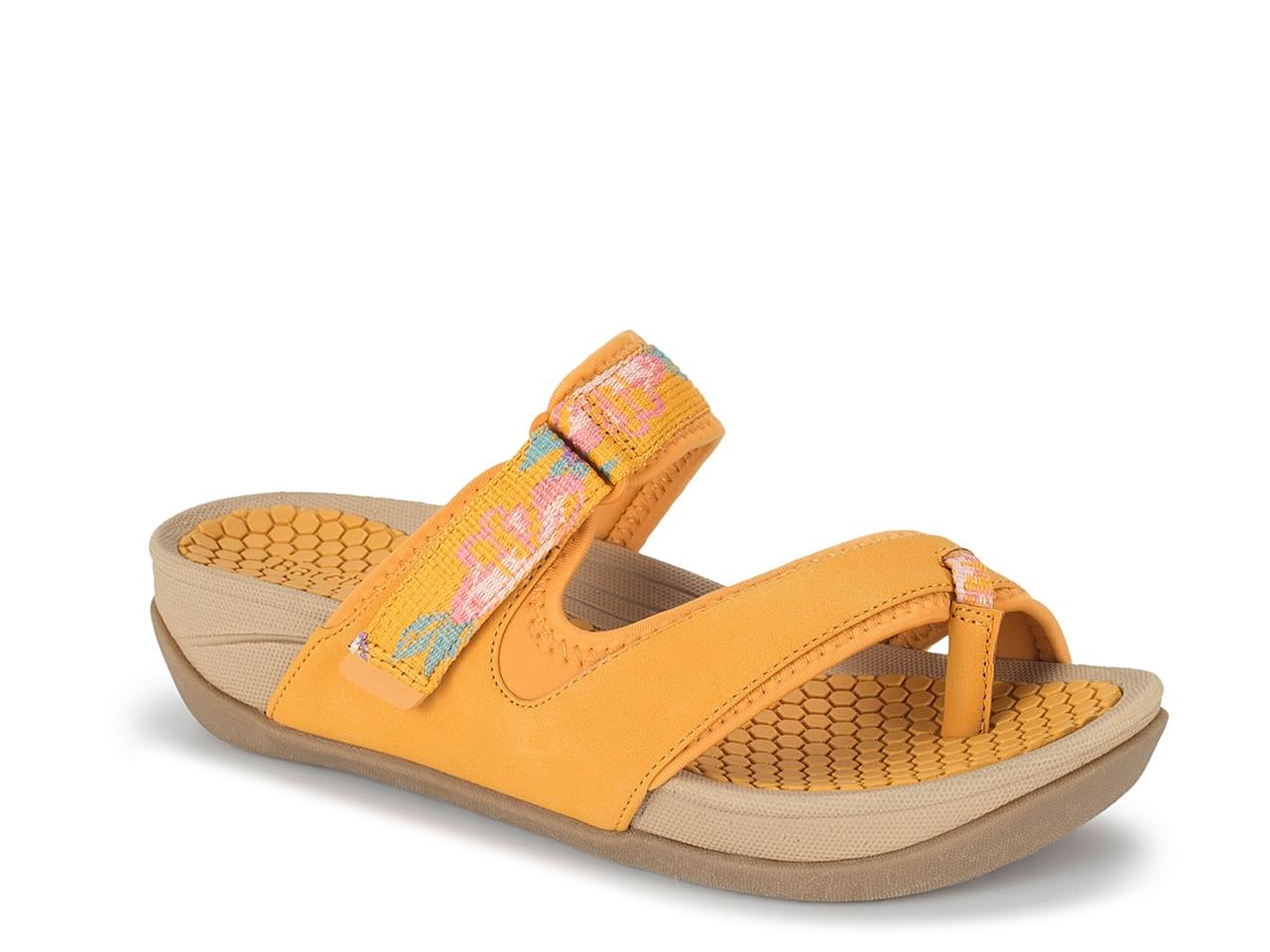 BareTraps Deserae Wedge Sandal in Yellow | Lyst
