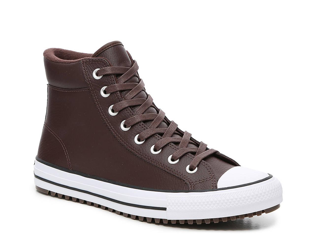 brown high tops converse