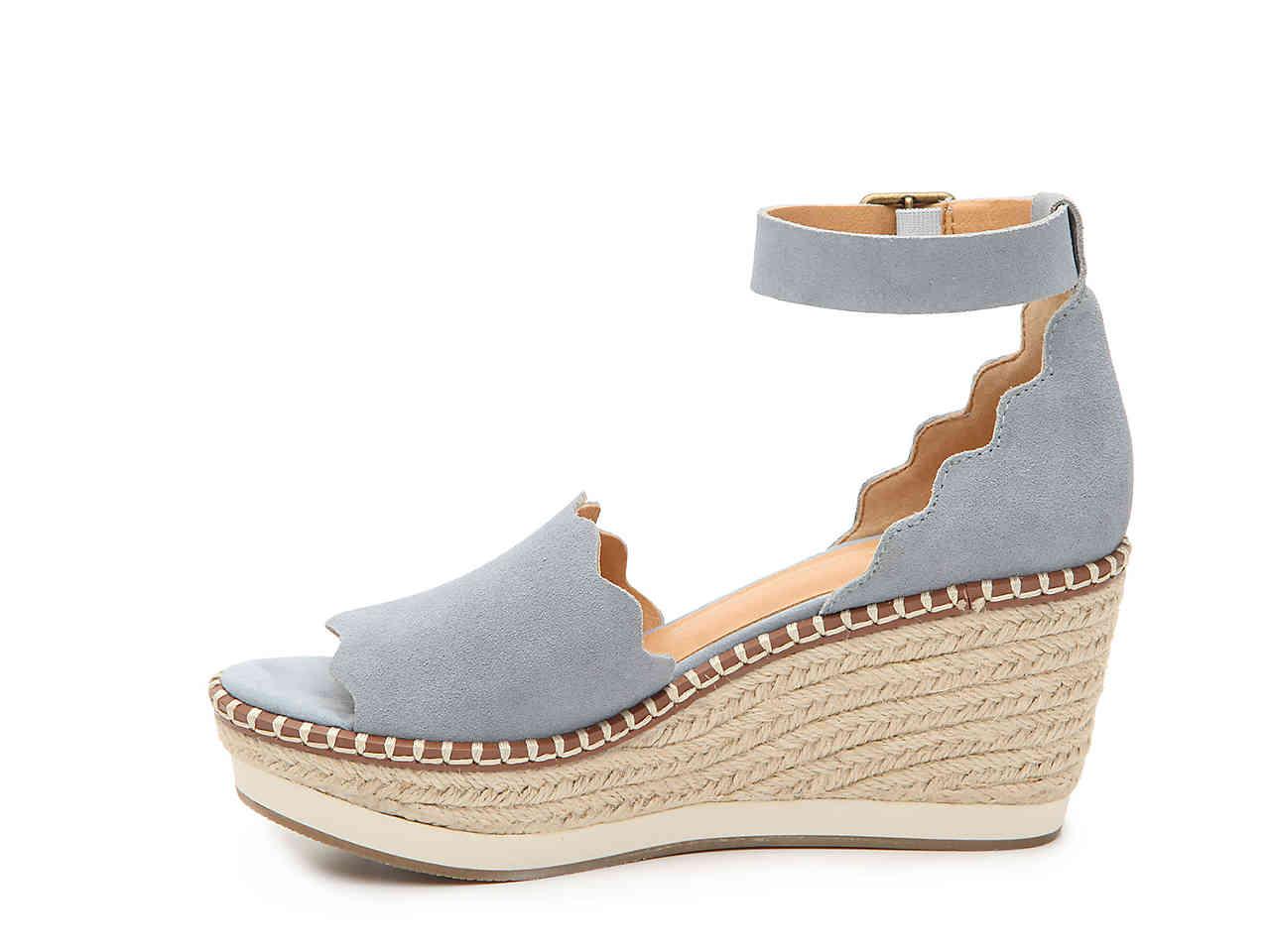 crown vintage daffodil espadrille wedge sandal light blue
