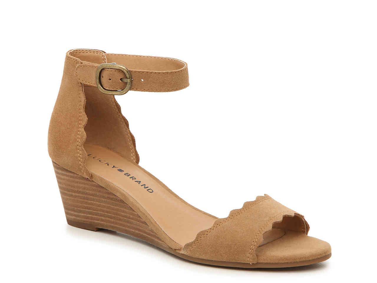 Lucky Brand Suede Jebelle Wedge Sandal 