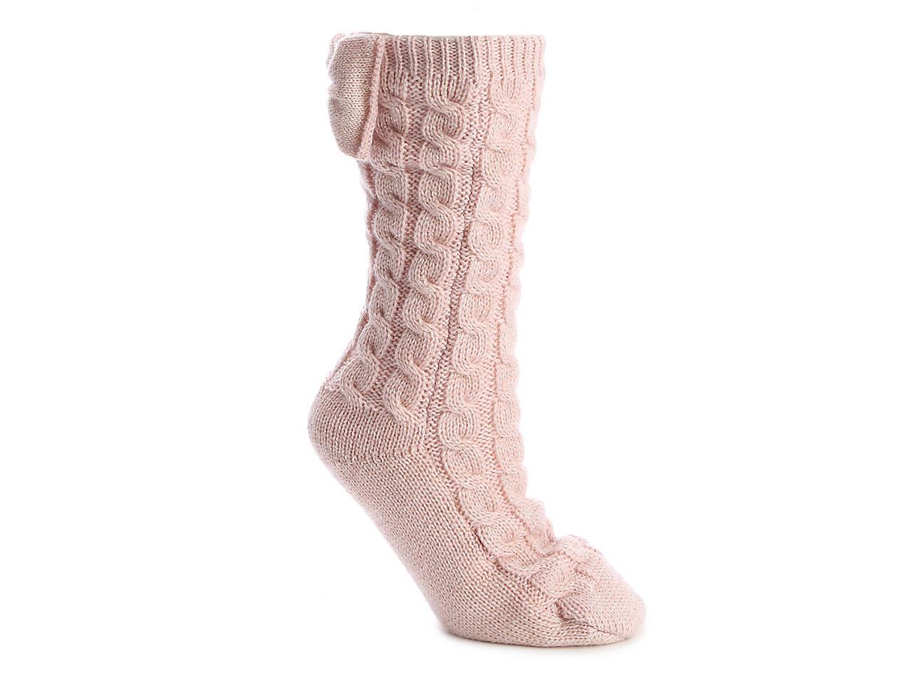 UGG Laila Bow Slipper Socks in Light Pink/Gold Metallic (Pink) Lyst