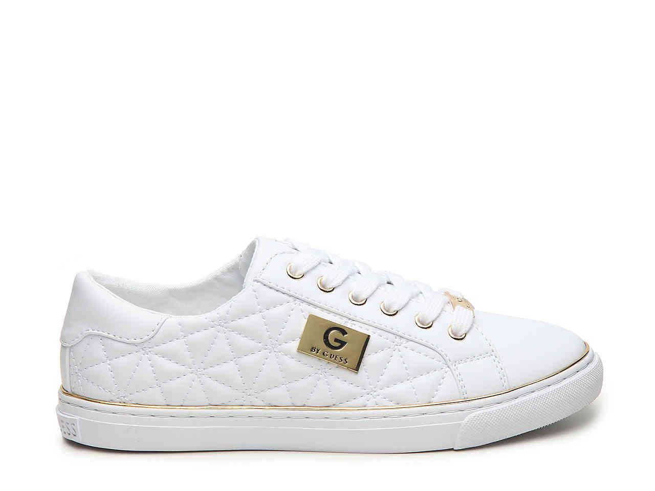 guess white quilted sneakers