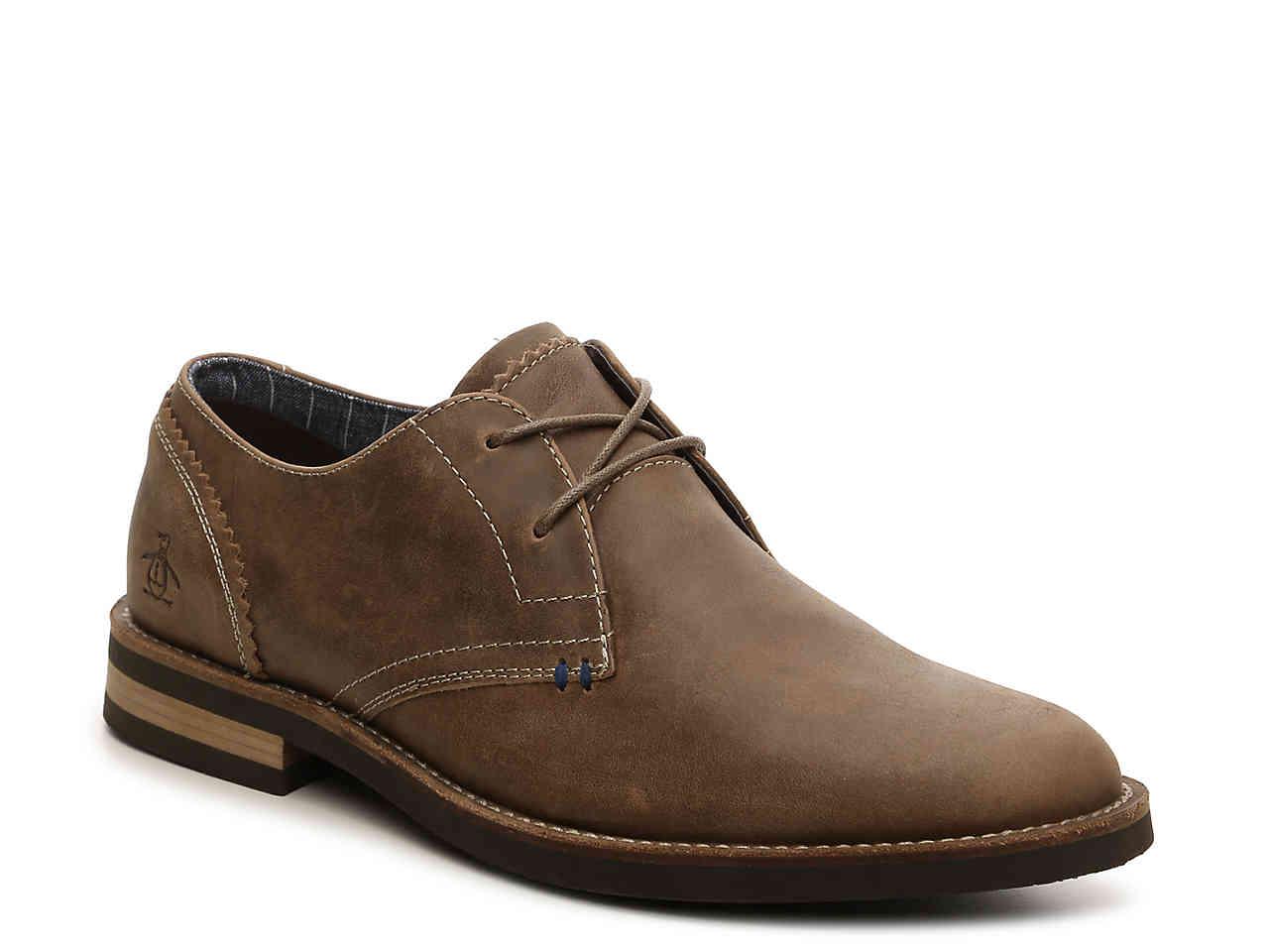 Original Penguin Leather Wade Oxford in Taupe (Brown) for Men - Lyst