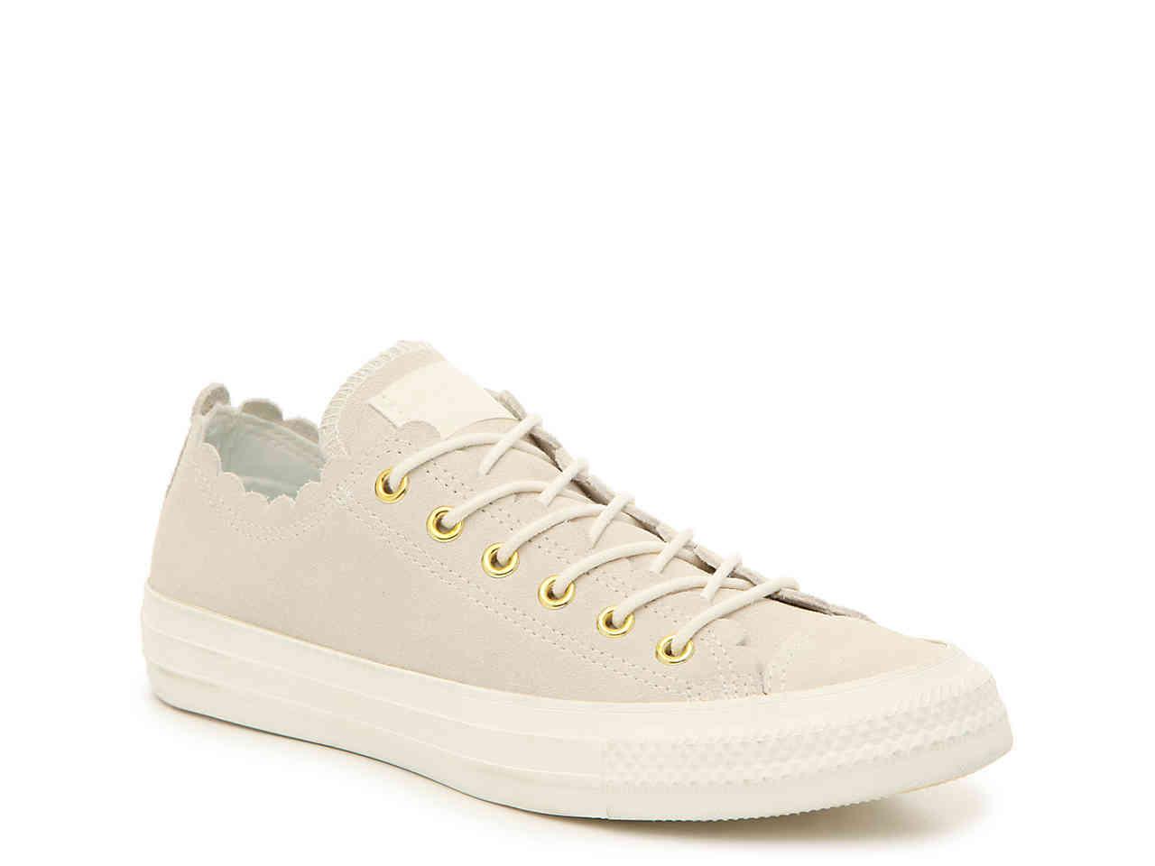 Converse Suede Chuck Taylor All Star Scallop Sneaker in White | Lyst