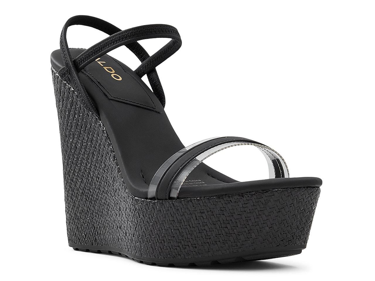 aldo black wedges