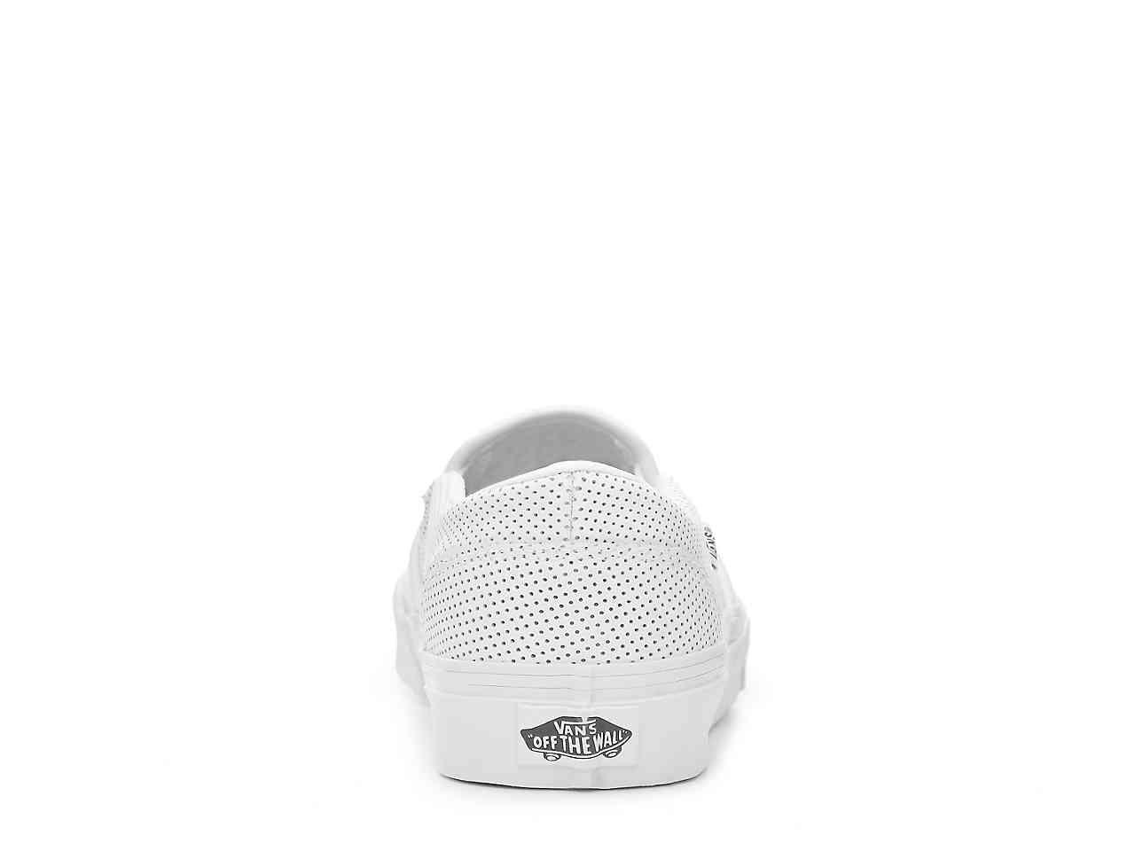 vans asher perforated white