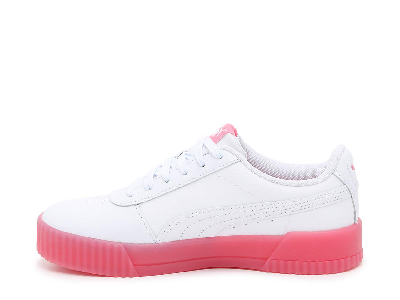 PUMA Leather Carina Crystal Sneaker in White/Pink (White) - Lyst