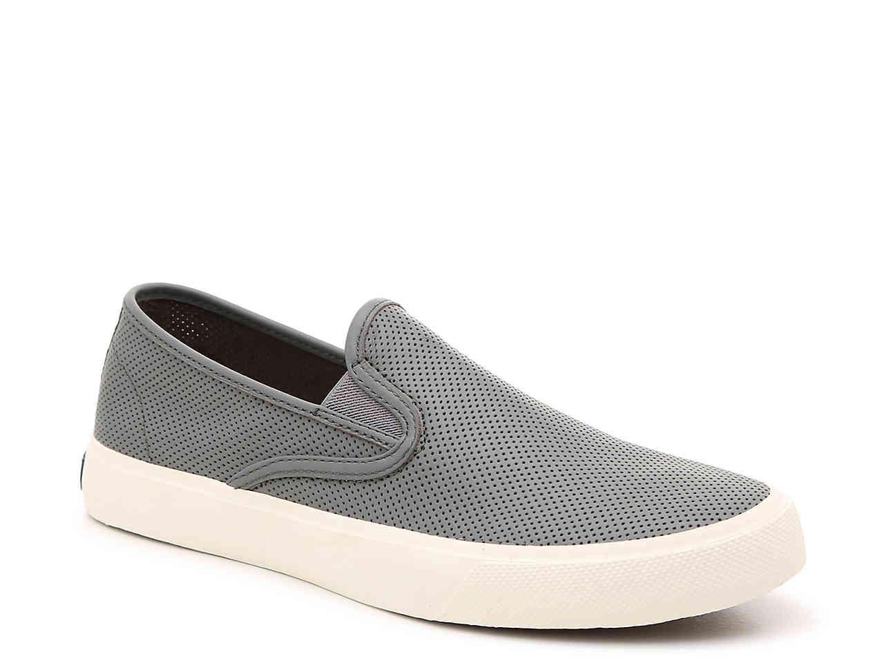 Sperry Top-Sider Leather Captain's Slip-on Sneaker in Grey (Gray) for ...