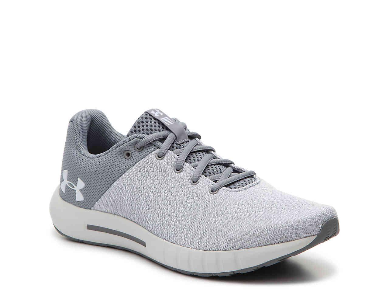 Under Armour Rubber Micro G Pursuit Lightweight Running Shoe in Grey ...