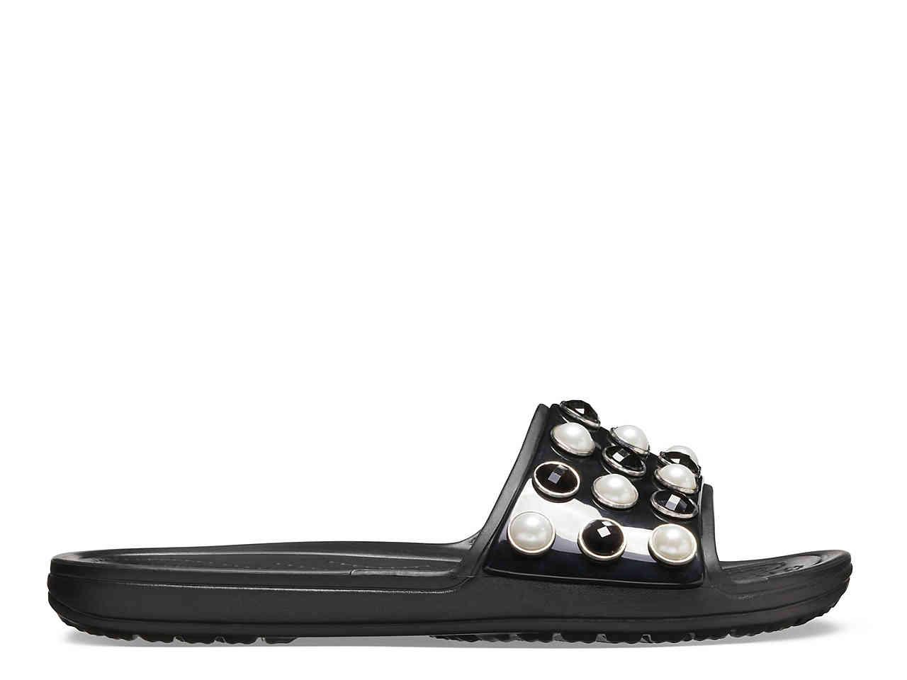 Crocs™ Sloane Timeless Pearl Slide Sandal in Black | Lyst