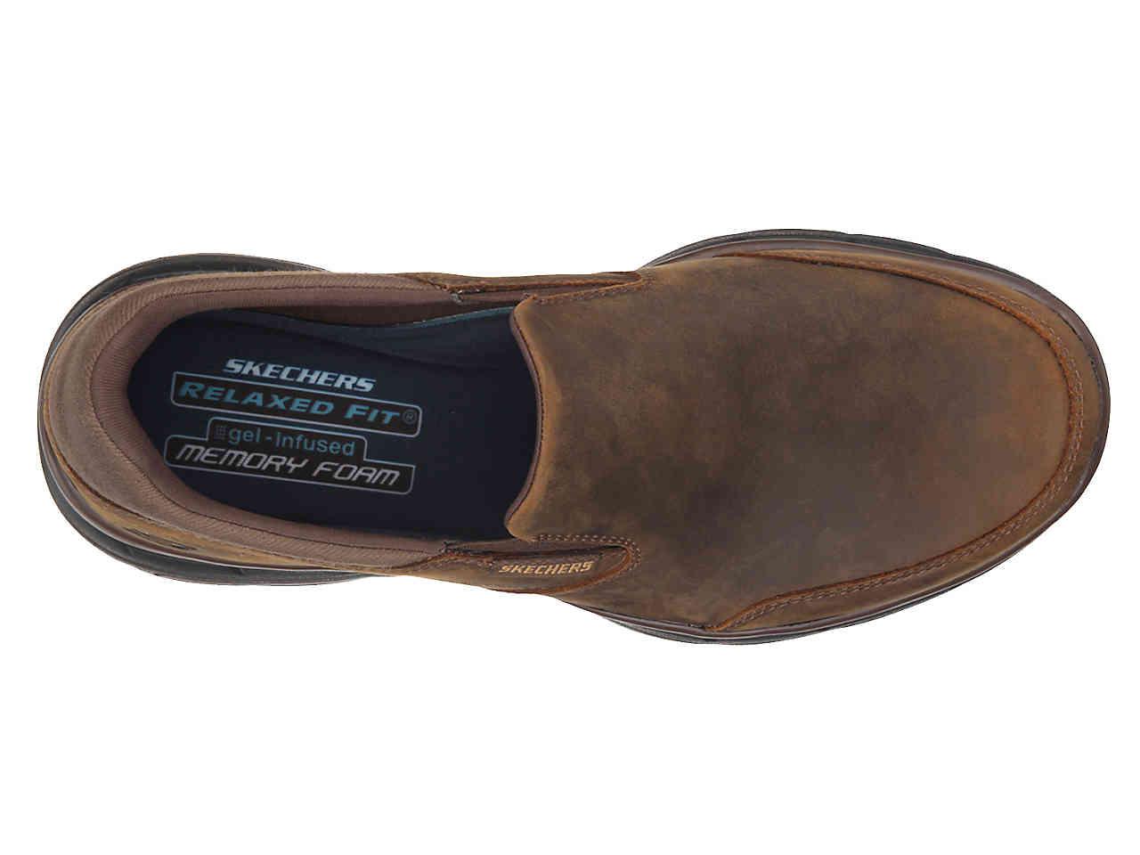 Skechers Leather Relaxed Fit Glides Calculous Slip-on in Brown for Men |  Lyst