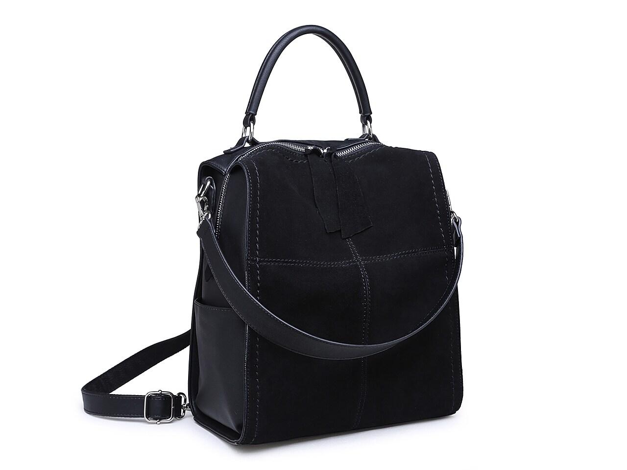 Moda Luxe Brette Convertible Leather Backpack in Black