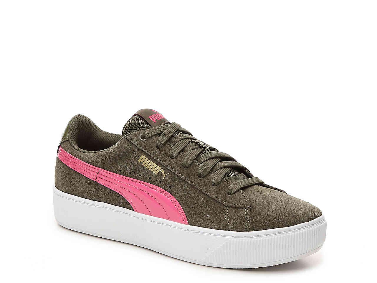 olive green and pink pumas