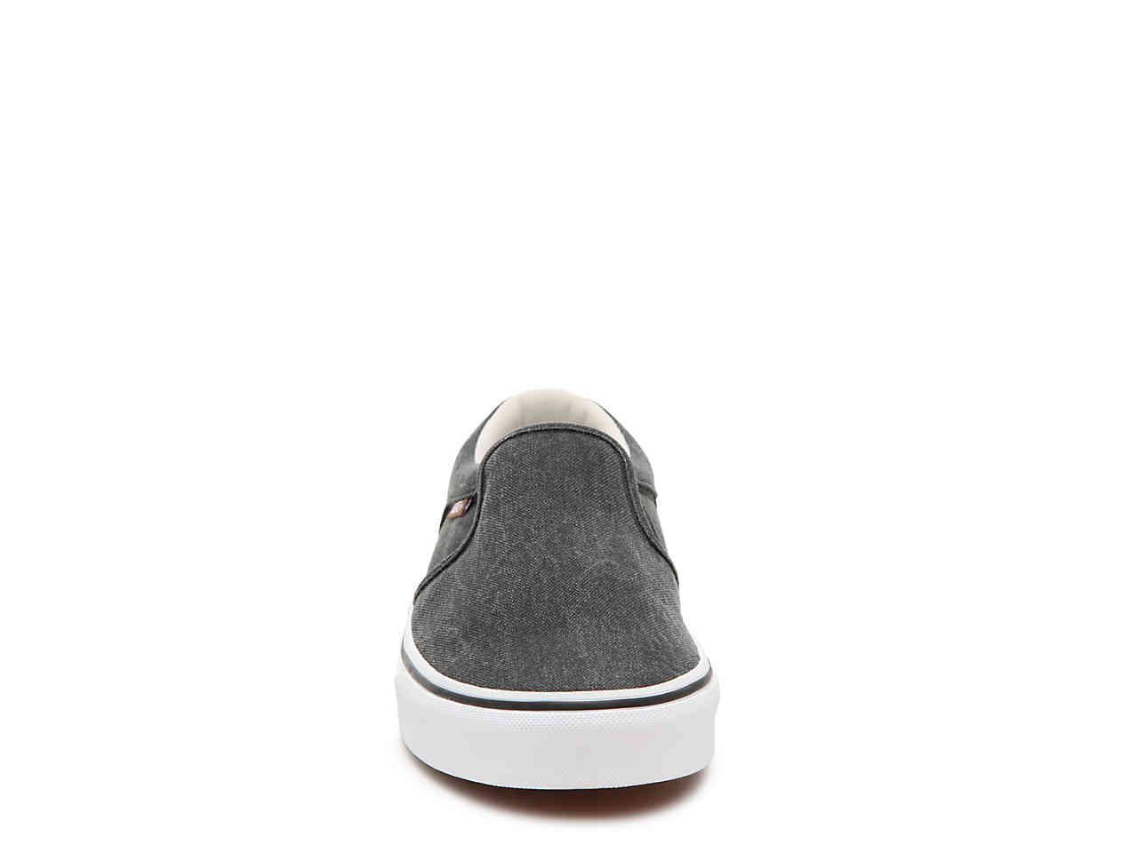 dark gray slip on vans