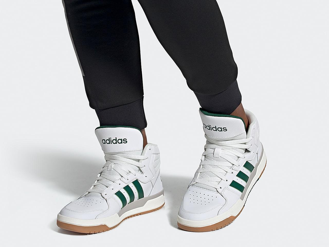adidas Lace Entrap Mid Shoes in White/Green (White) for Men | Lyst