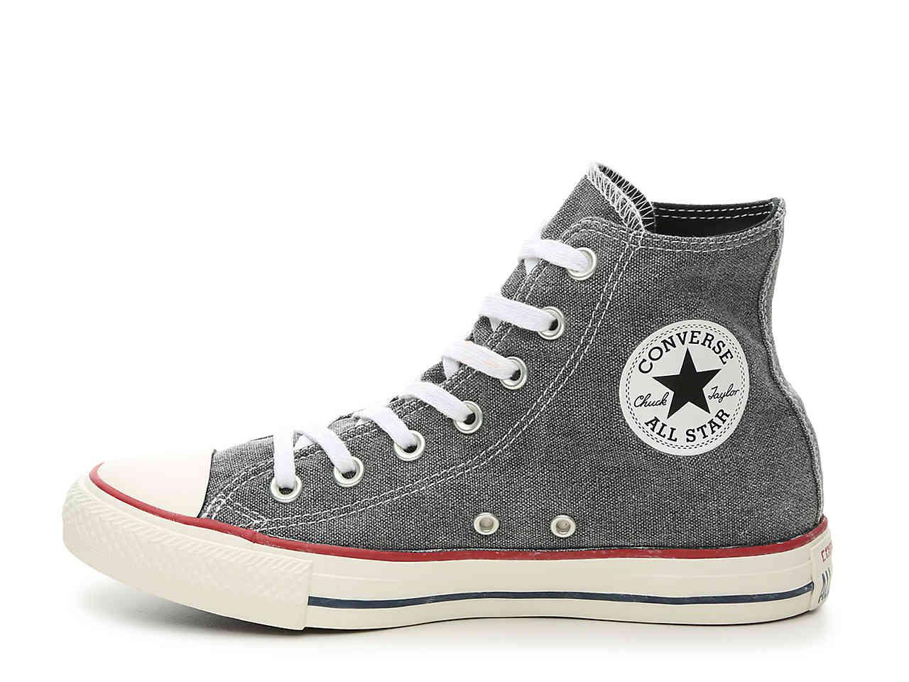 Converse Canvas Chuck Taylor All Star Hi High-top Sneaker in Grey (Gray ...